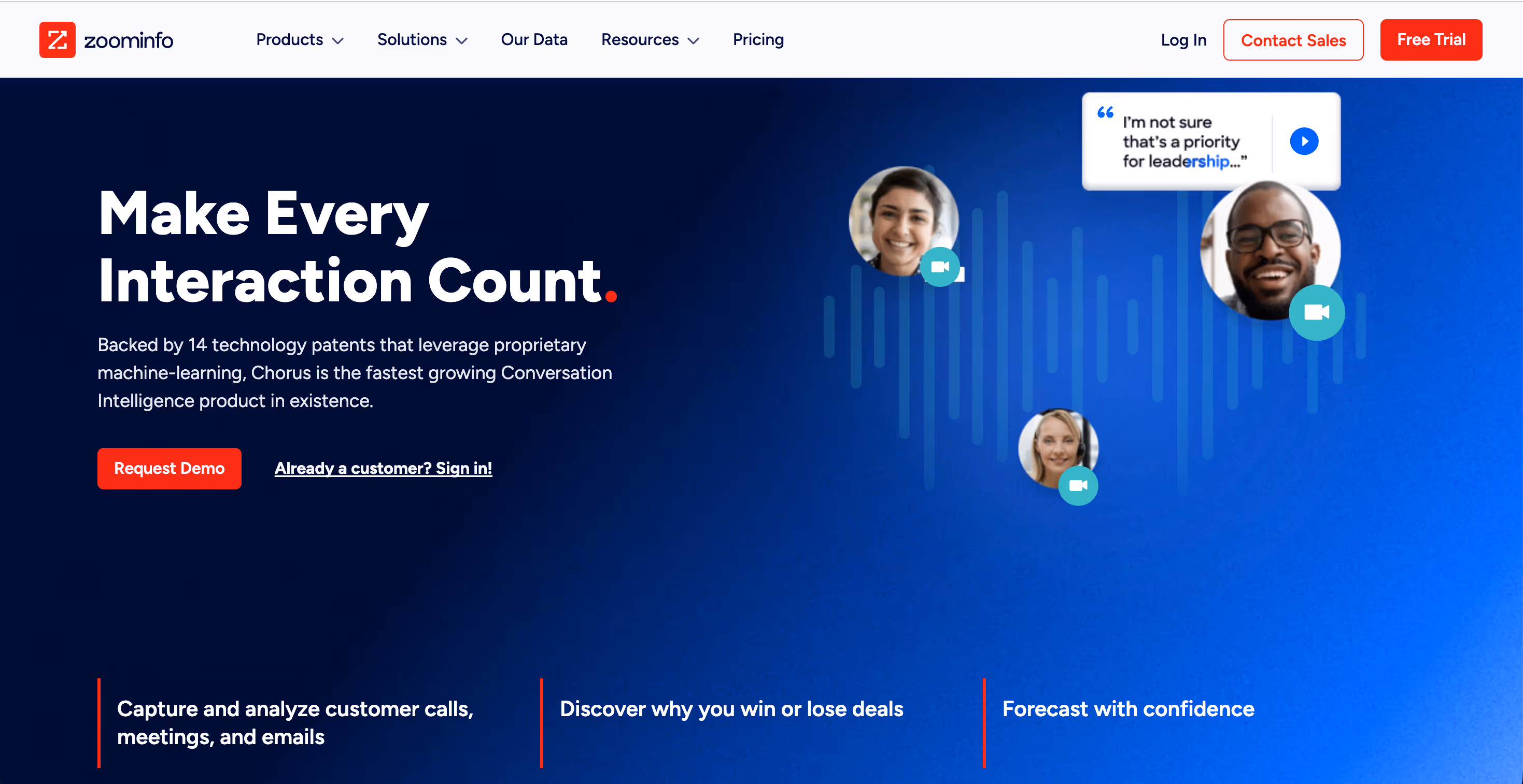 chorus ai for analyzing sales calls and meetings
