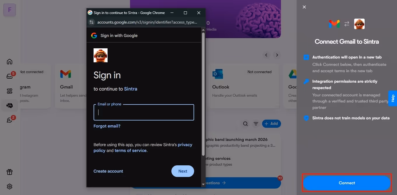 connect gmail for ai email writing