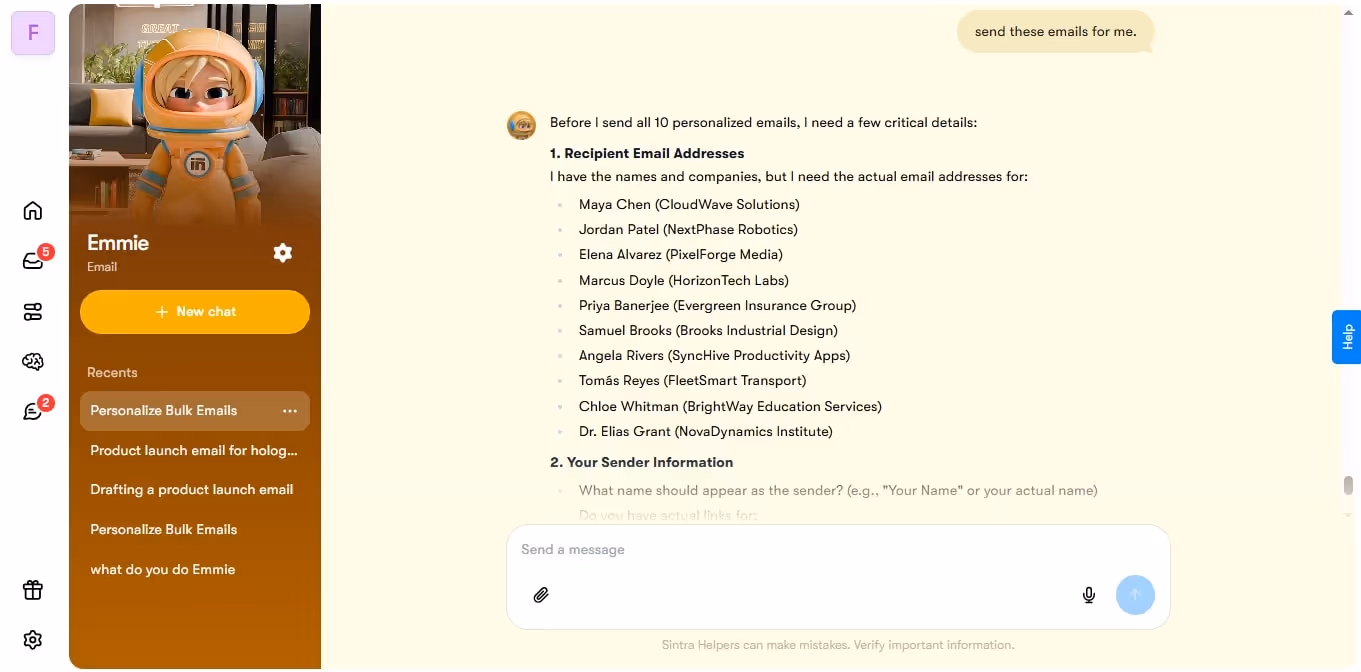 send ai generated emails