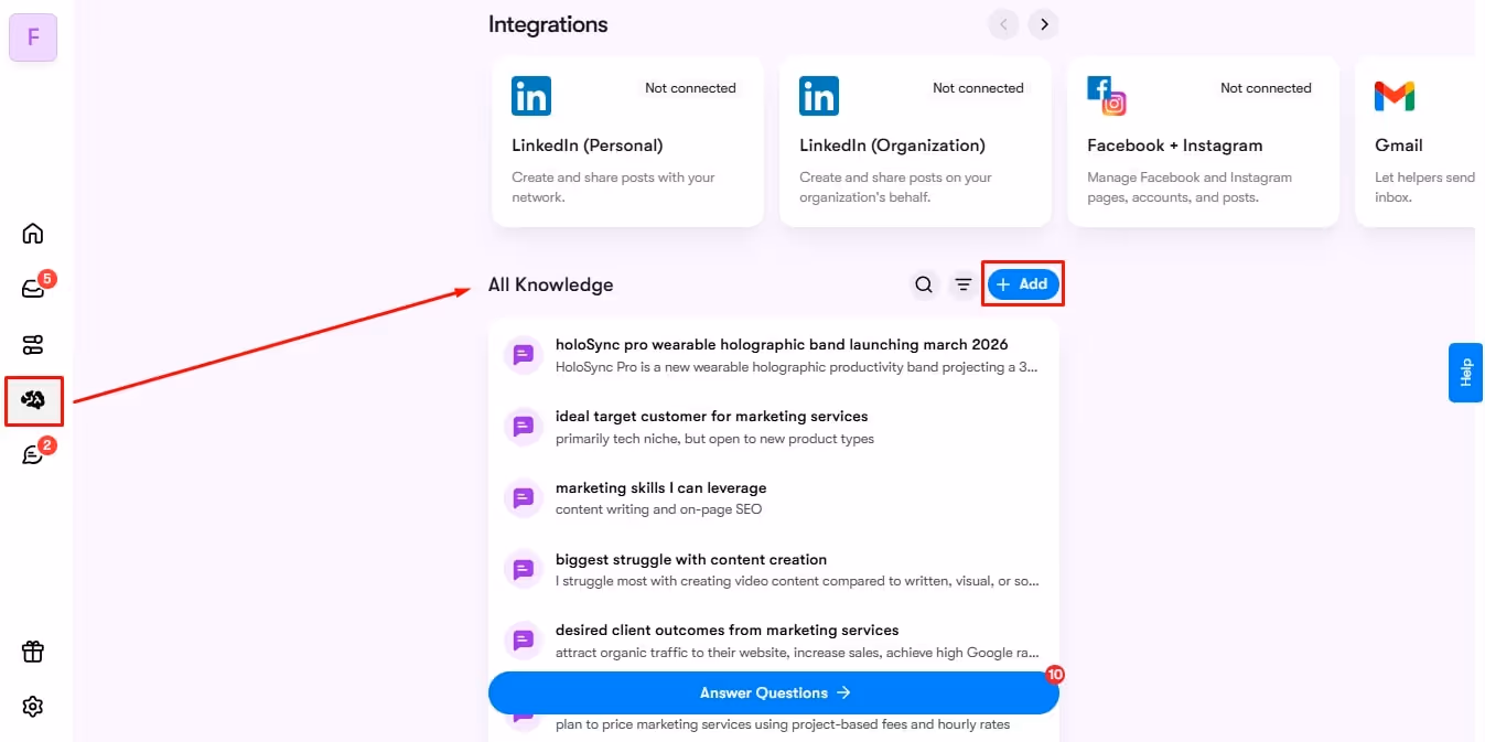 knowledge space for ai email writing