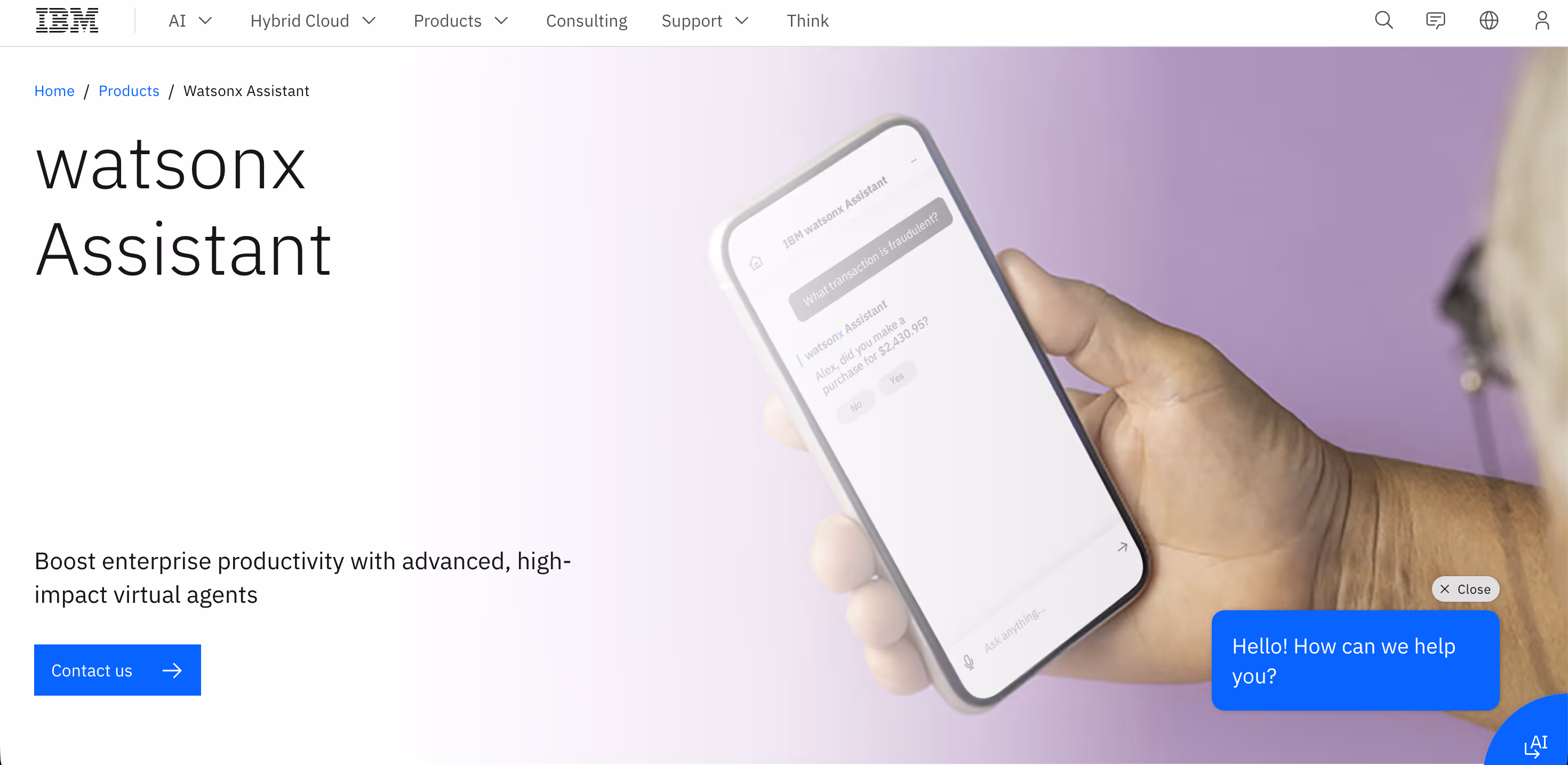 ibm watson assistant enterprise chatbot for support automation