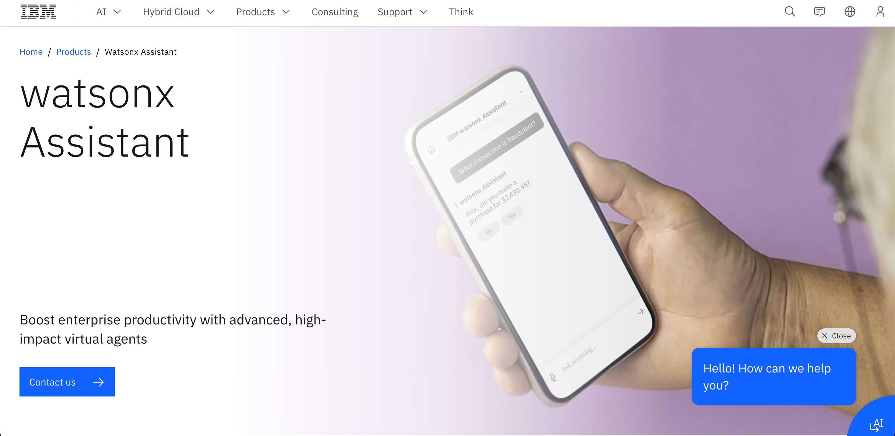 ibm watson assistant enterprise chatbot for support automation
