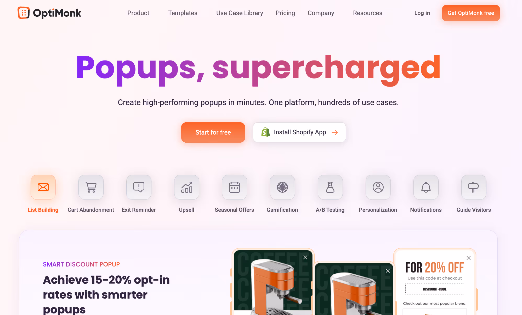 optimonk ai personalization and popups for ecommerce