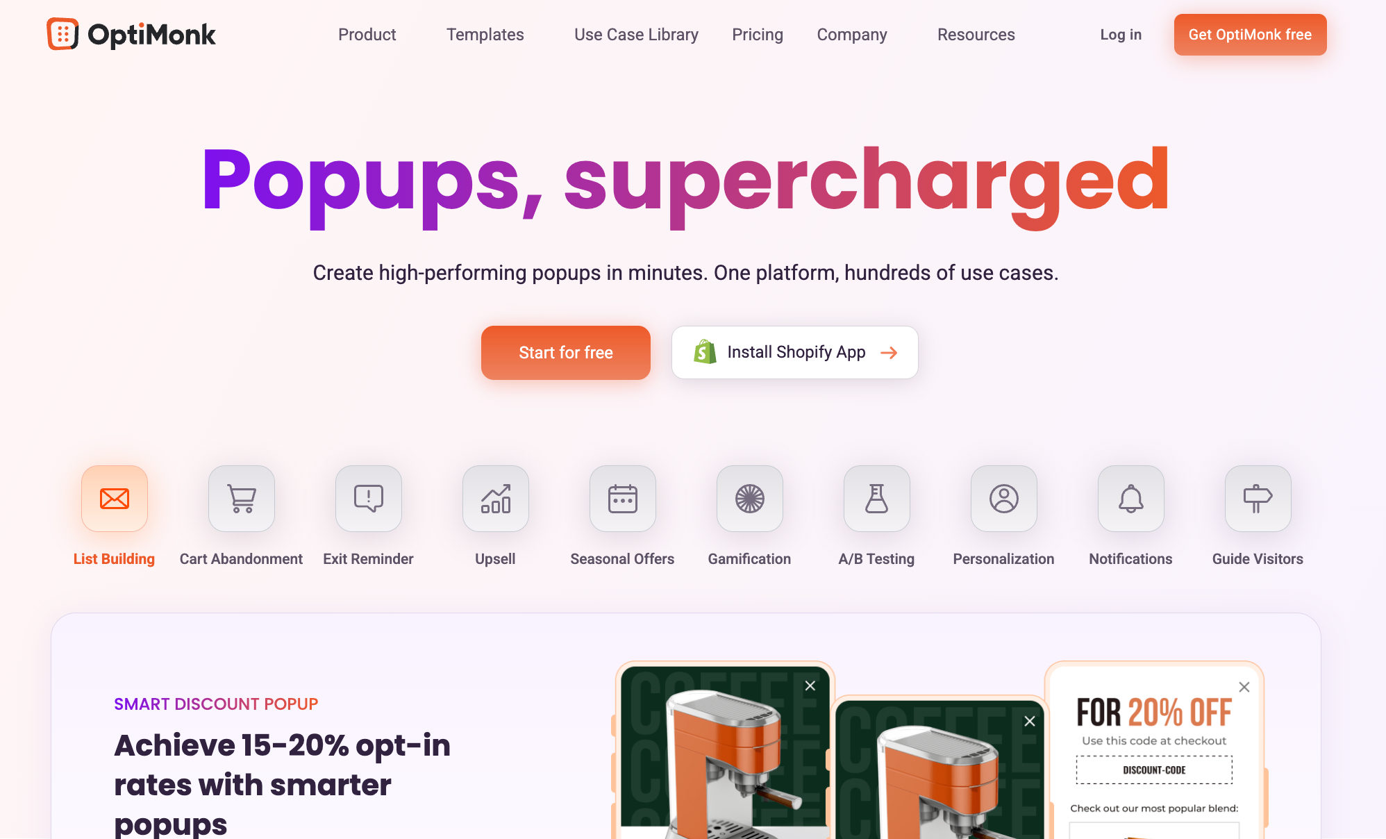 optimonk ai personalization and popups for ecommerce