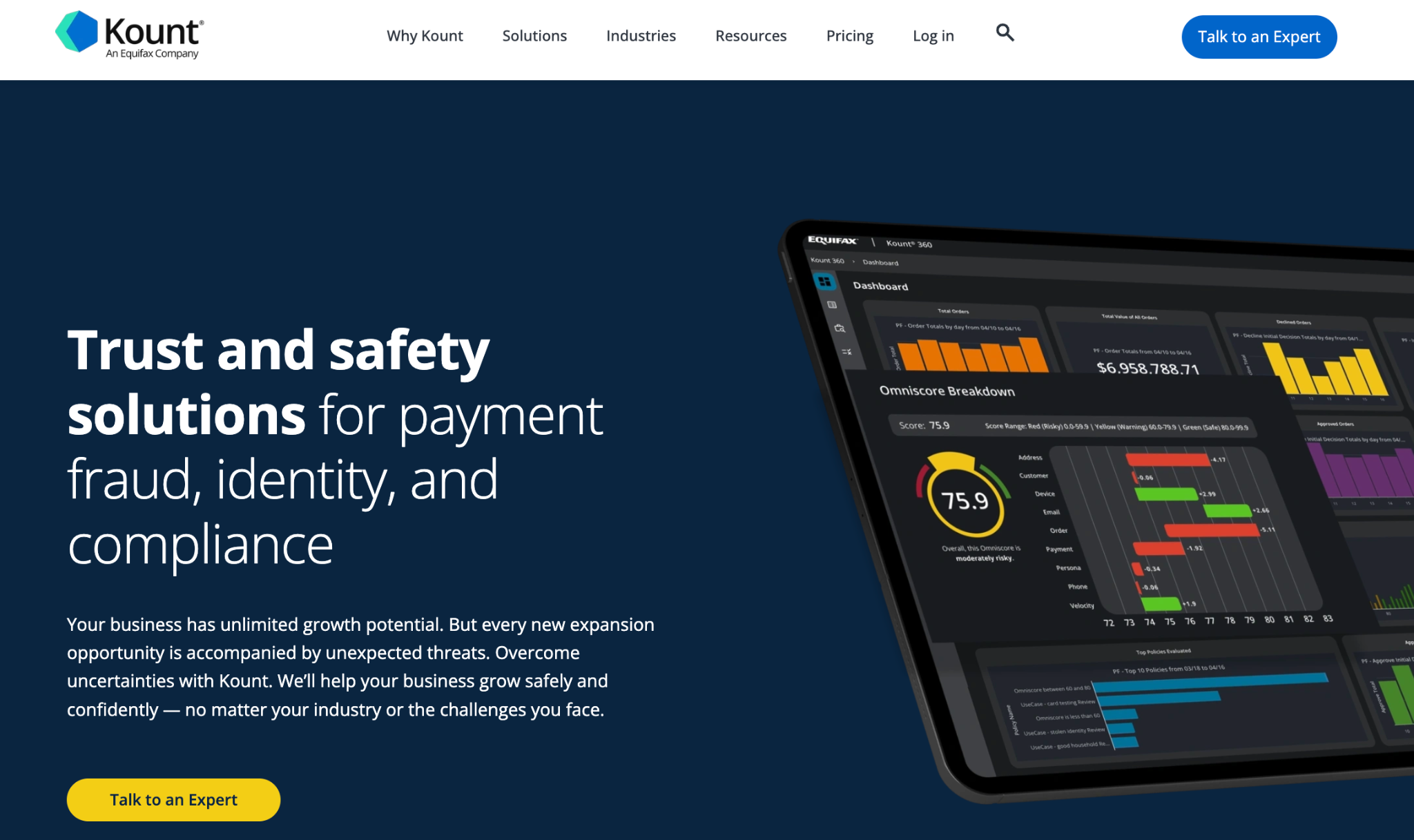 kount fraud detection for online store payments