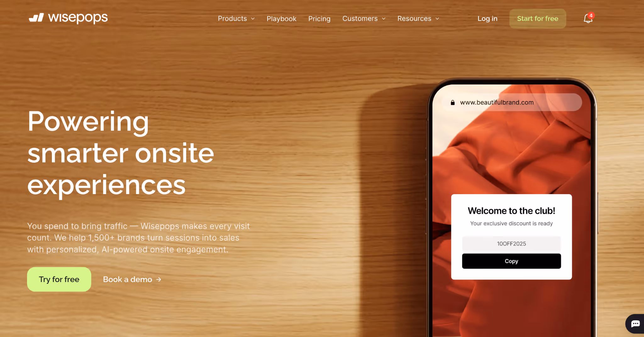 wisepops onsite popups for ecommerce list growth