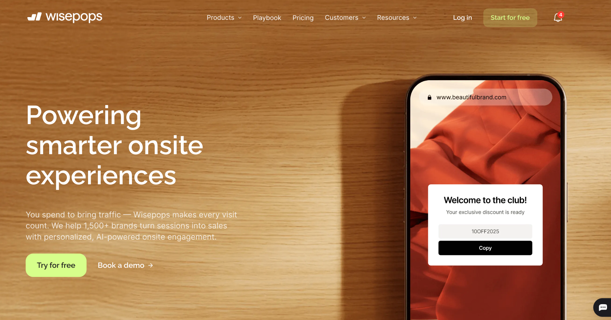 wisepops onsite popups for ecommerce list growth