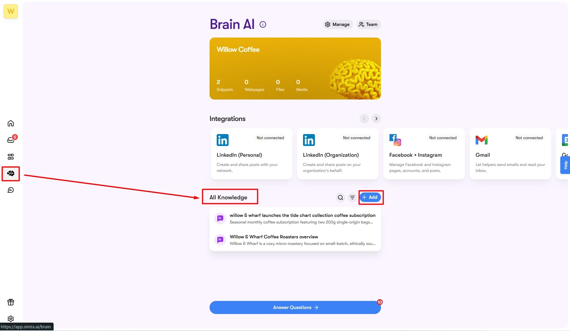 set up brain ai for recruitment