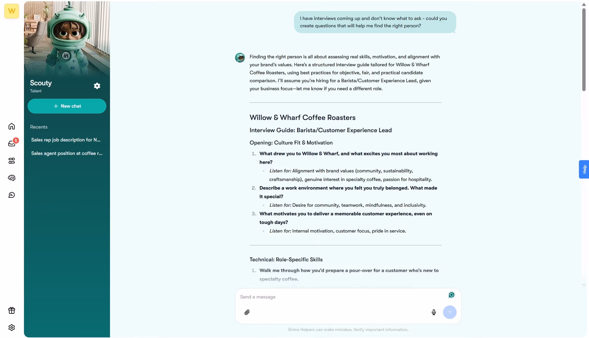 interview questions ai recruiter