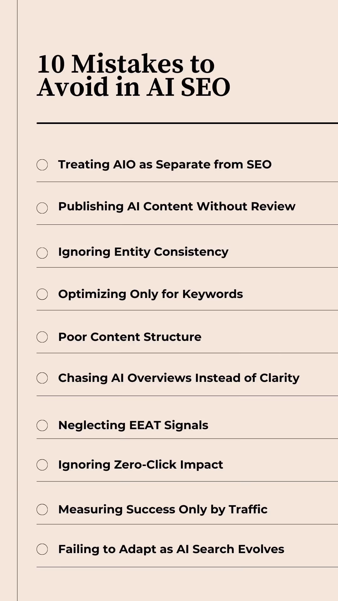 what is ai seo mistakes to avoid