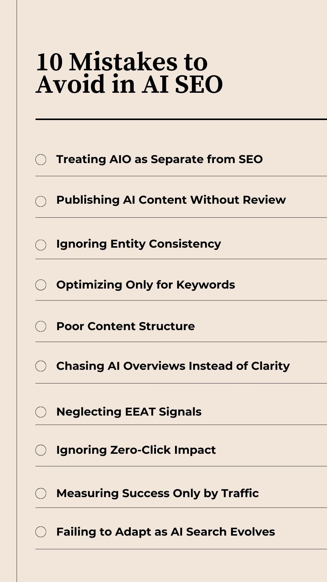 what is ai seo mistakes to avoid