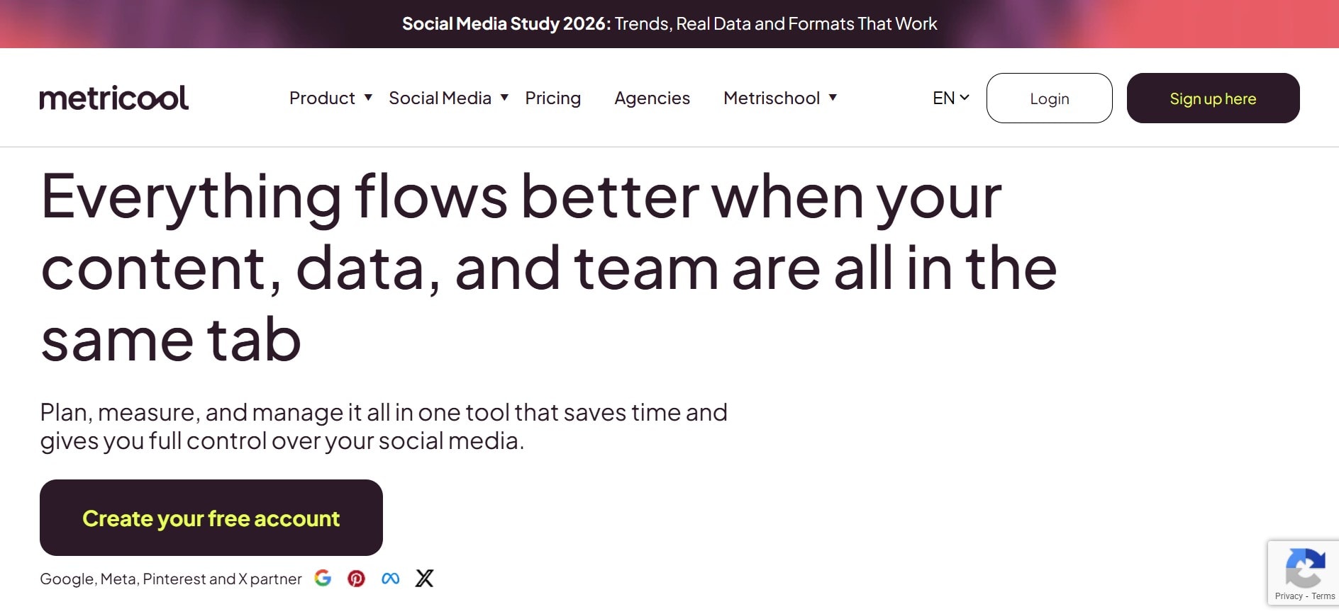 metricool ai analytics social media