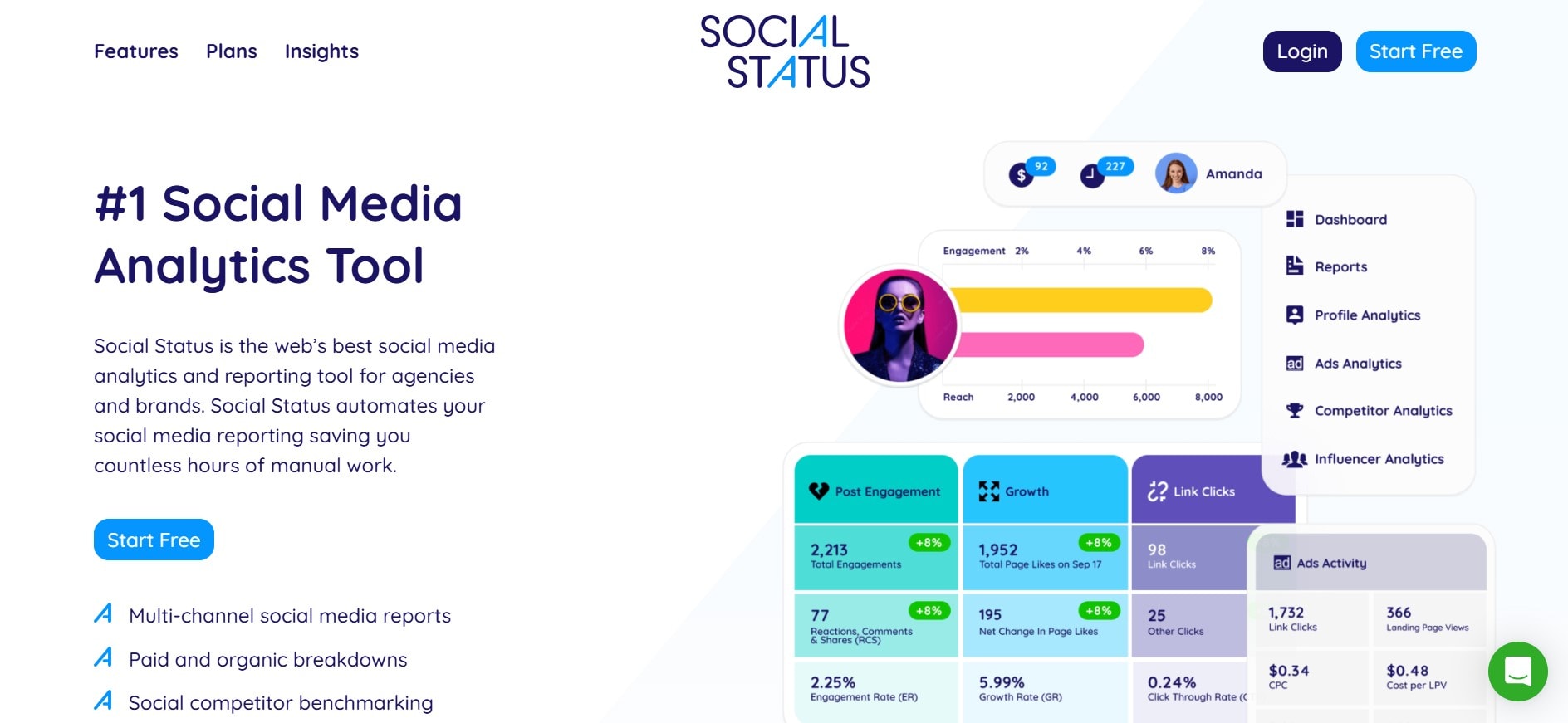 social status ai tool for social media analytics