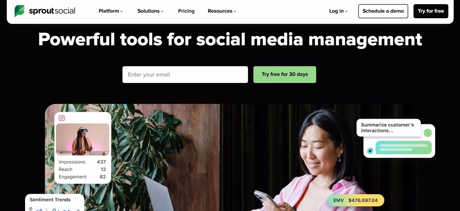 sprout ai social media analytics tool