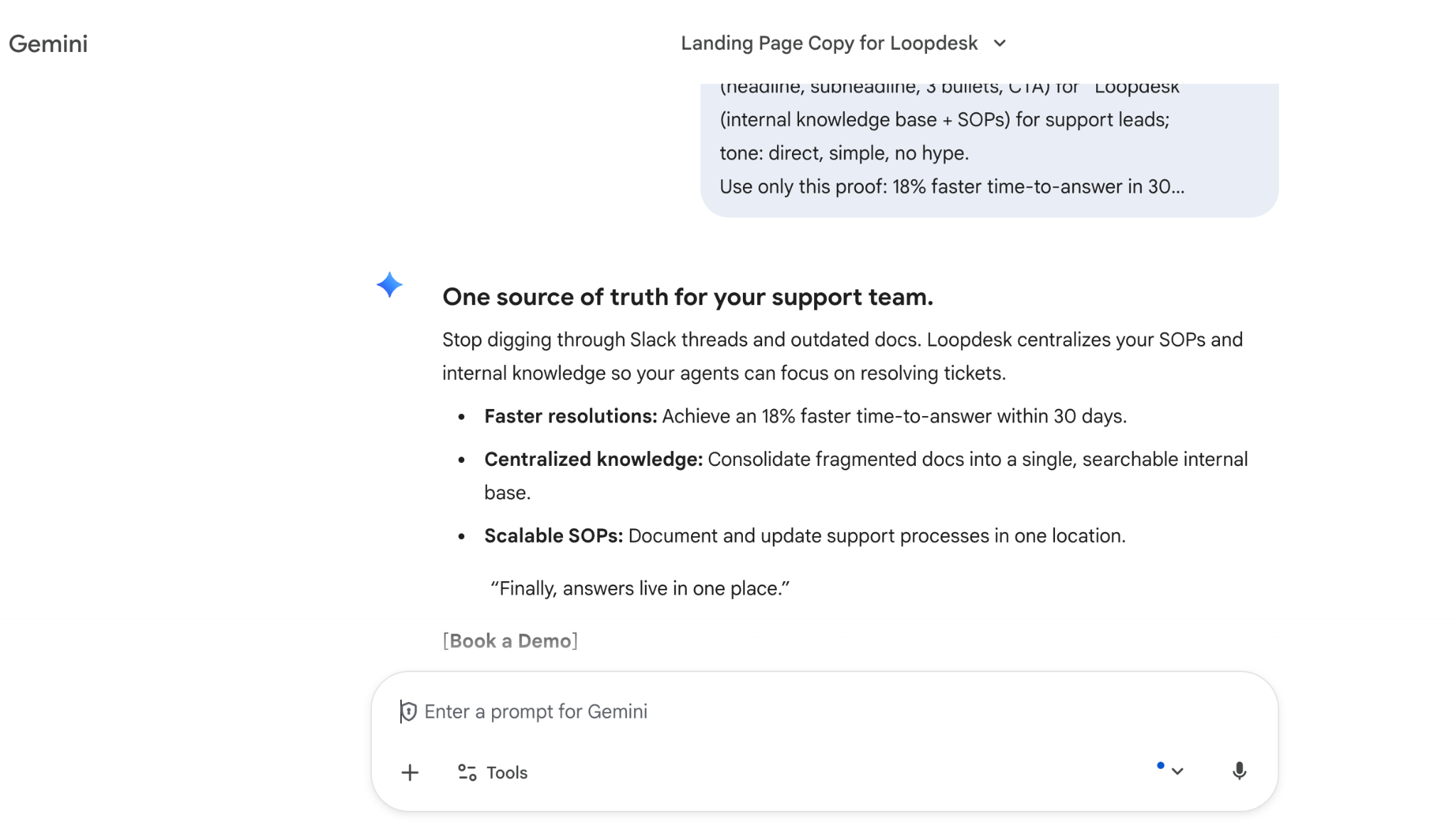 gemini hero draft output