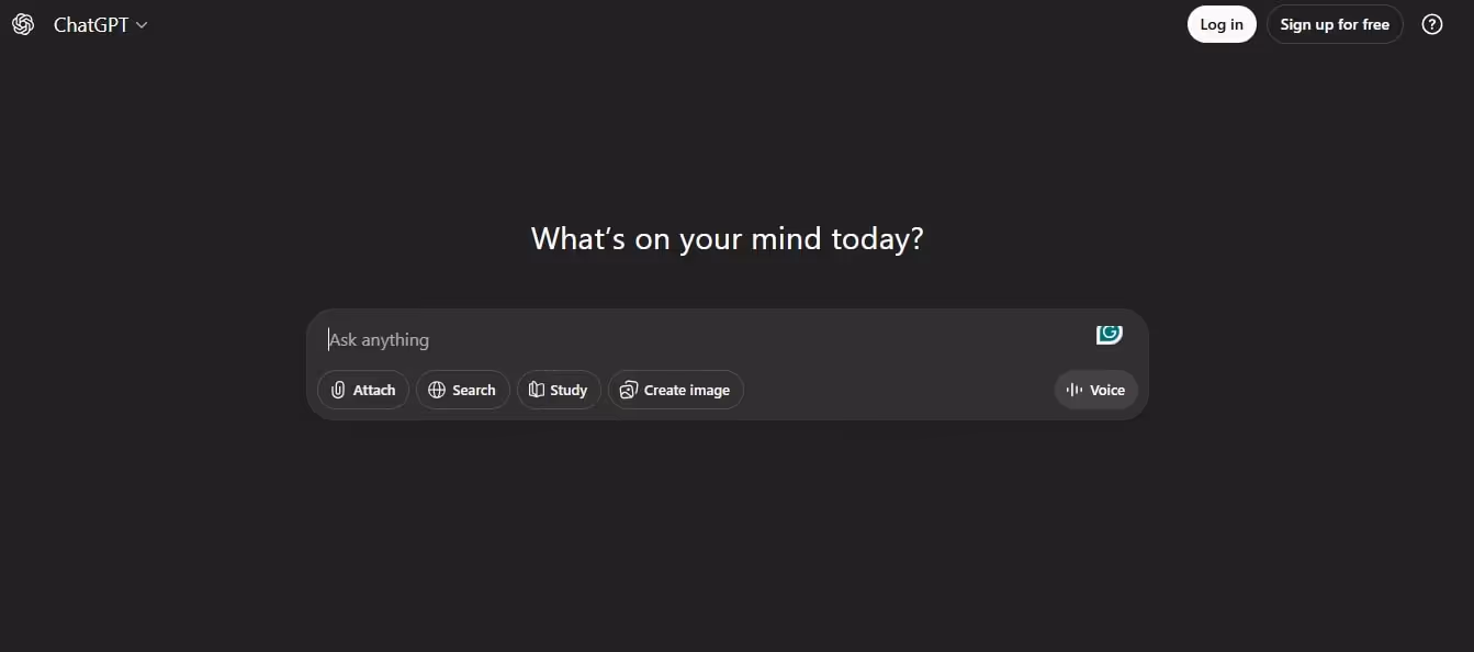 chatgpt interface showing ai conversational chat interface
