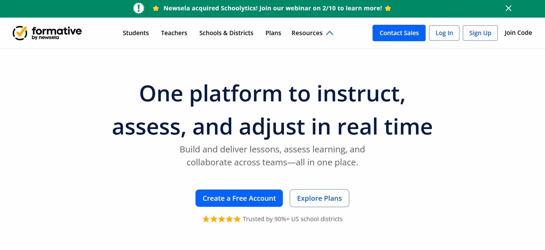 formative ai homepage interface