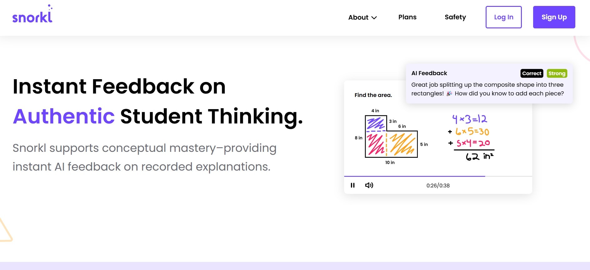snorkl homepage interface
