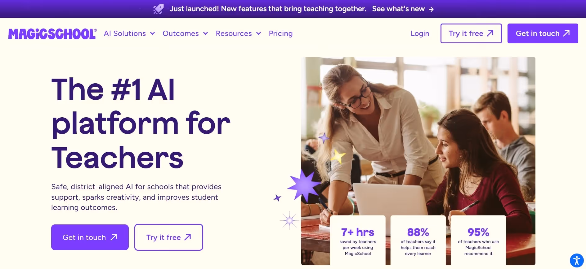 magicschool homepage interface