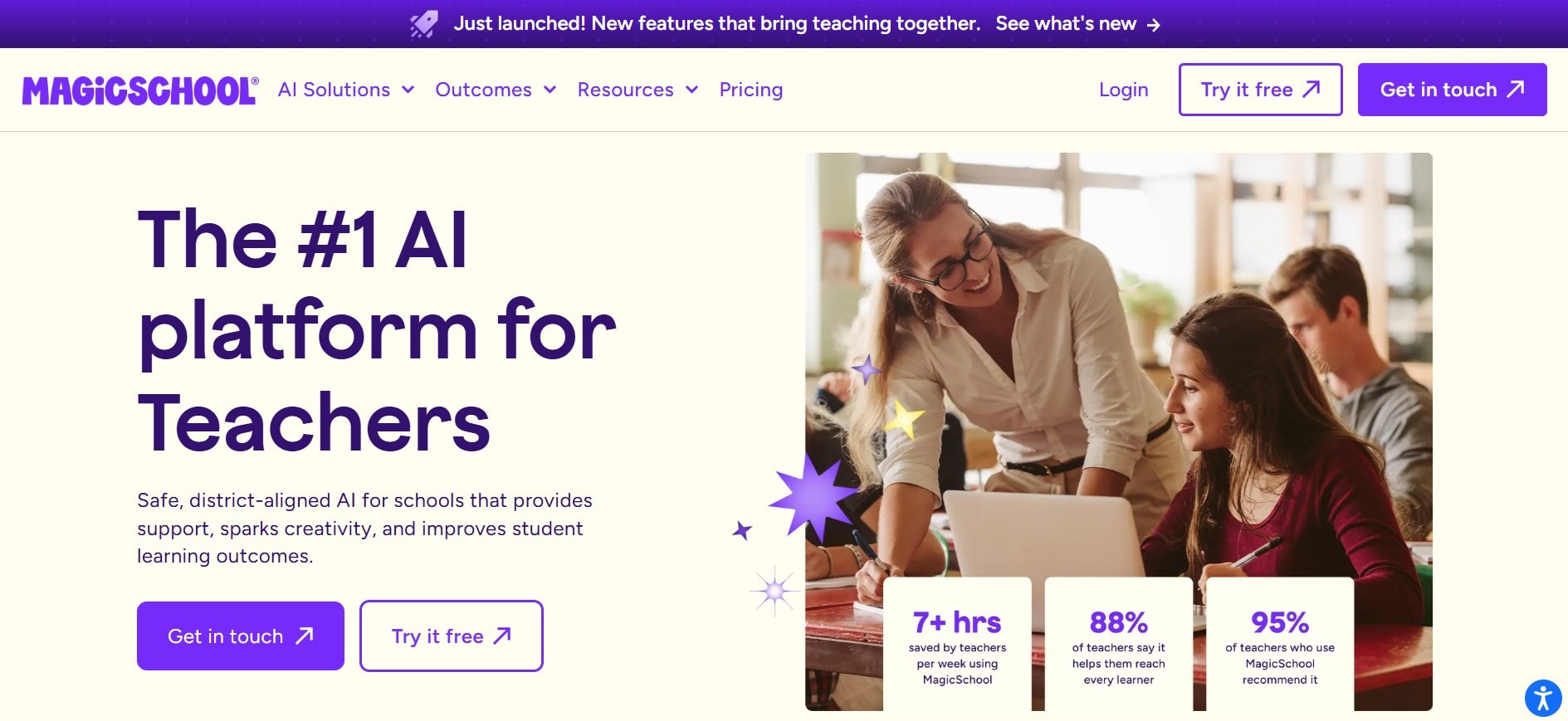 magicschool homepage interface