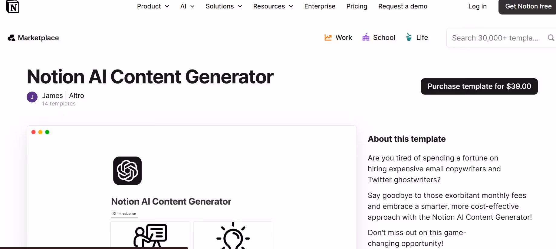 notion ai content generator