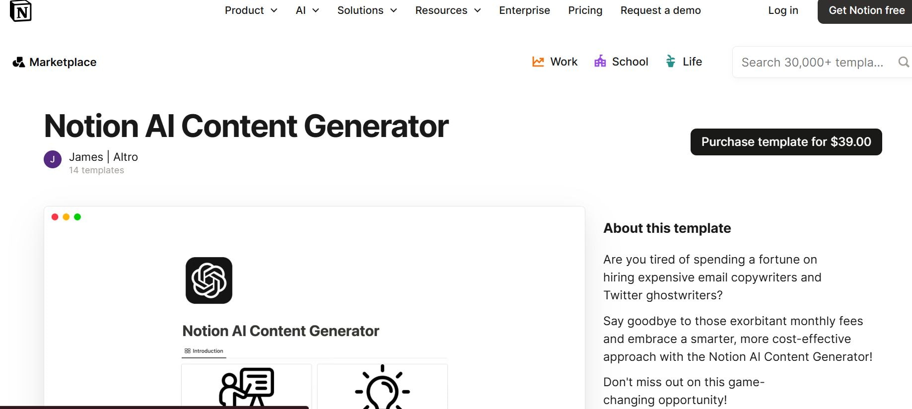 notion ai content generator