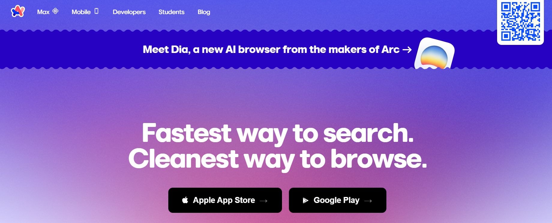 arc search web homepage