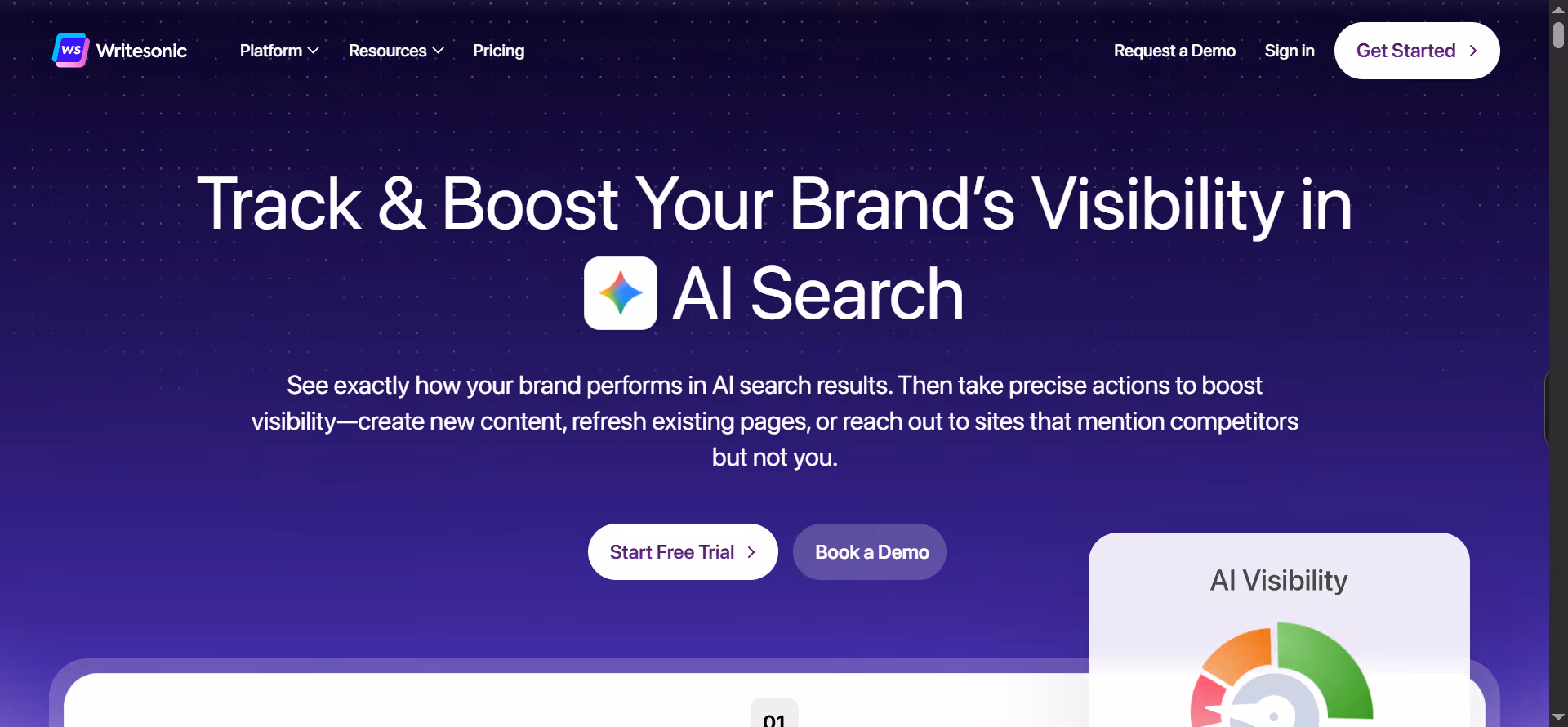 writesonic website landing page