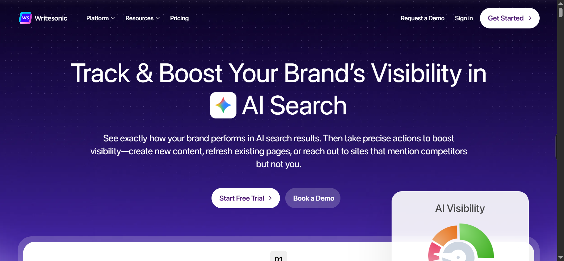 writesonic website landing page