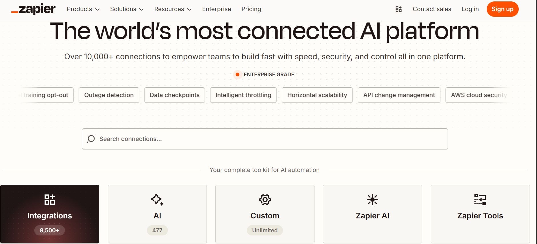 zapier's website homepage