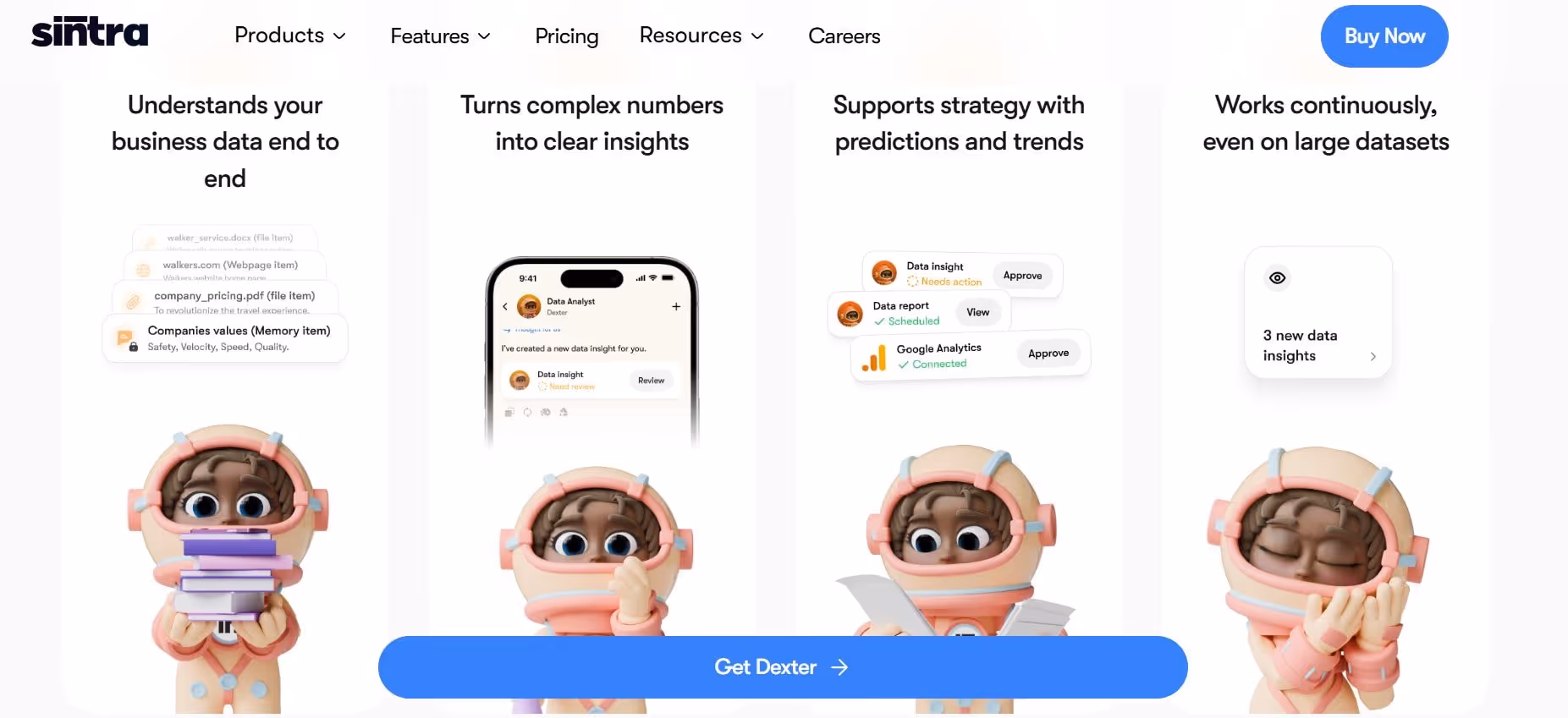 features of sintra's data analyst dexter
