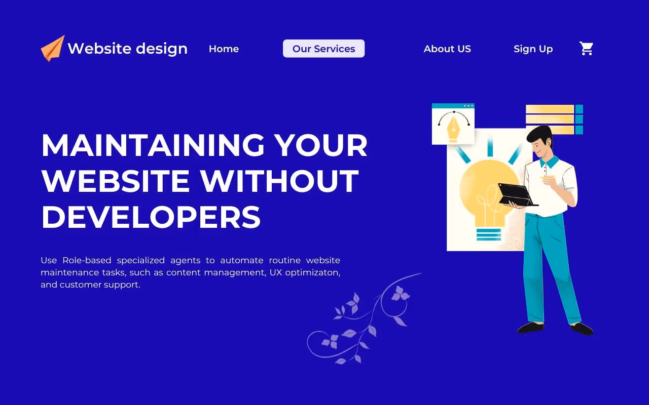 illustration inquiring whether businesses can maintain websites without developers