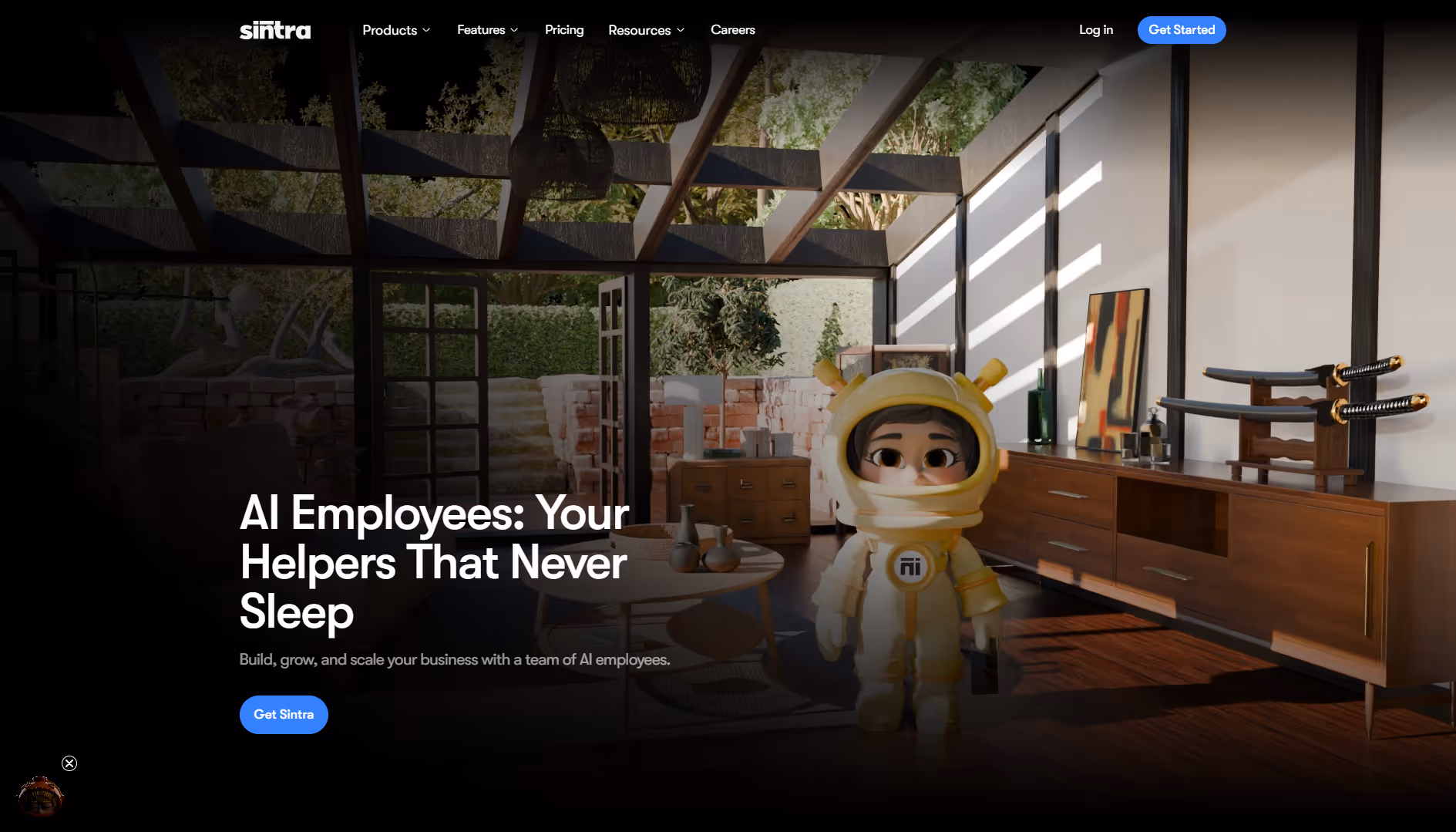 sintra homepage promoting ai employees that automate business tasks around the clock