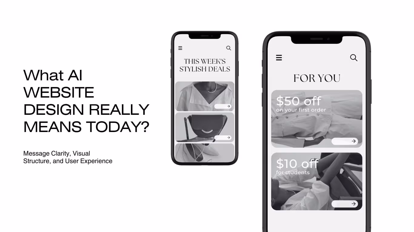website page with smartphone interface