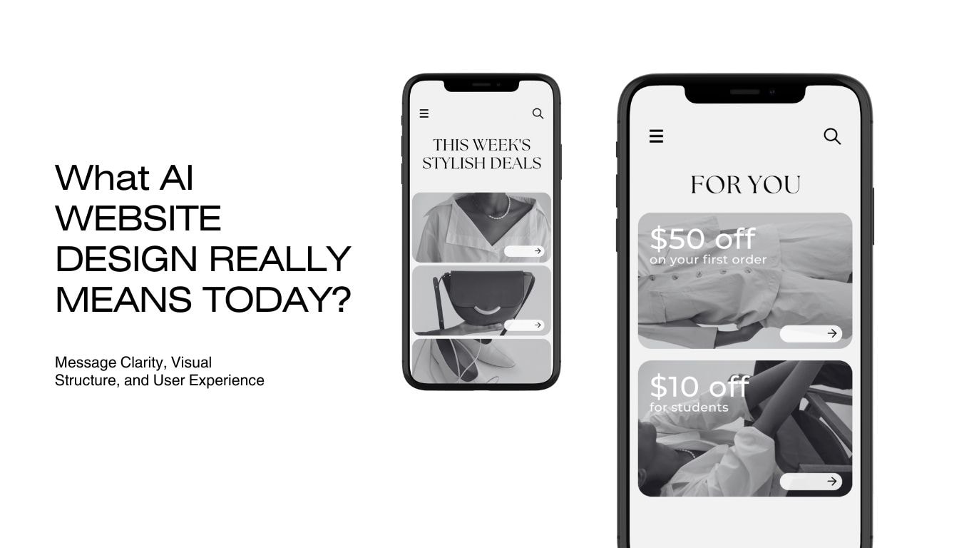 website page with smartphone interface