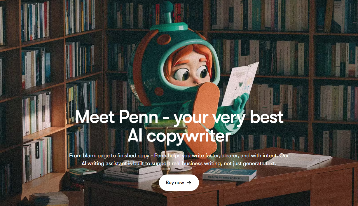 penn ai character reading a document