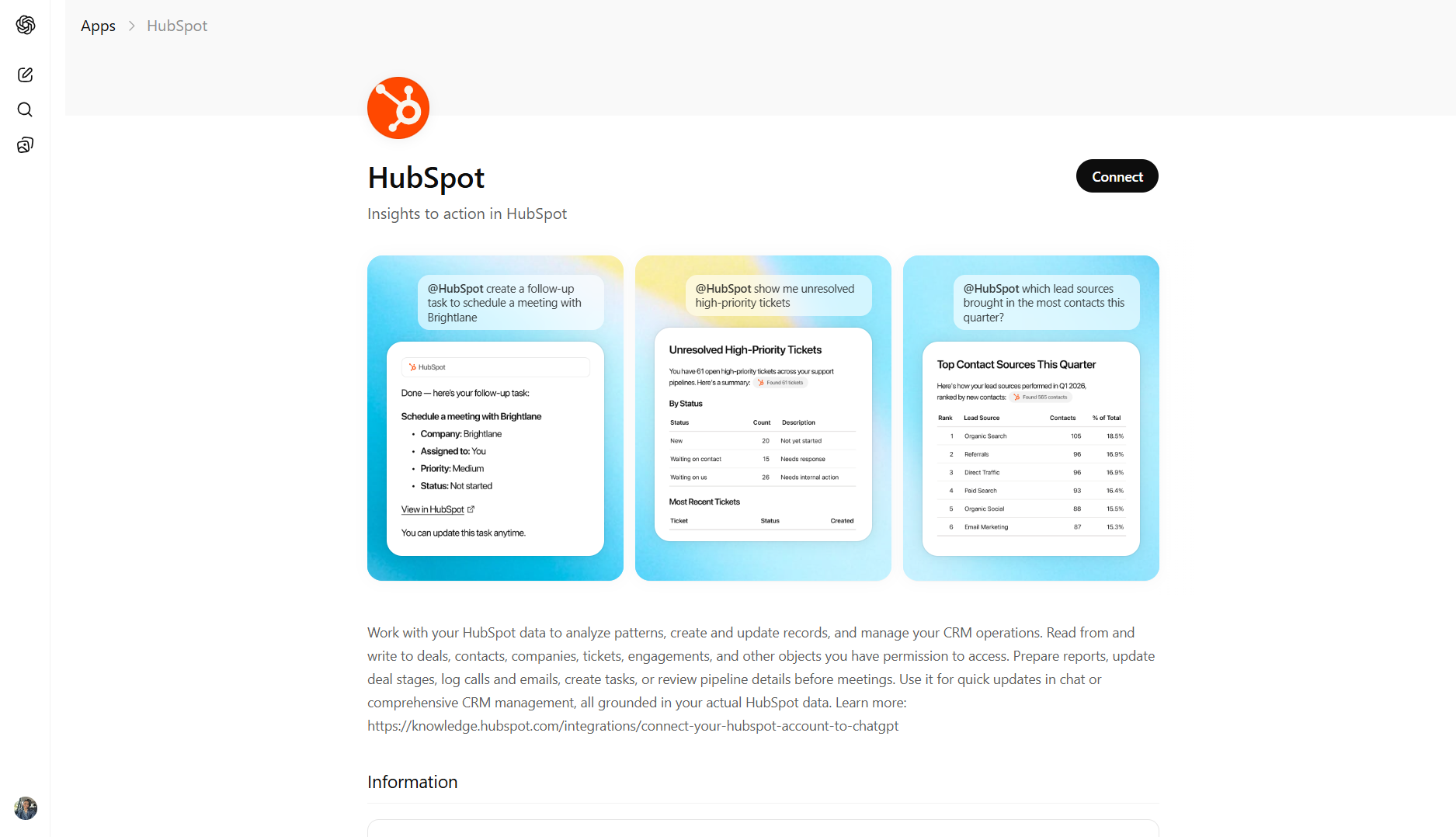 hubspot interface