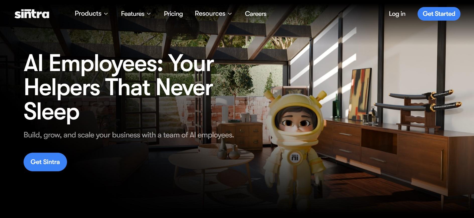 sintra ai homepage interface