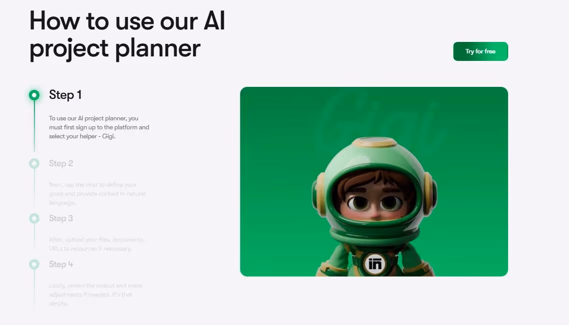 step by step guide to use sintra ai project planner