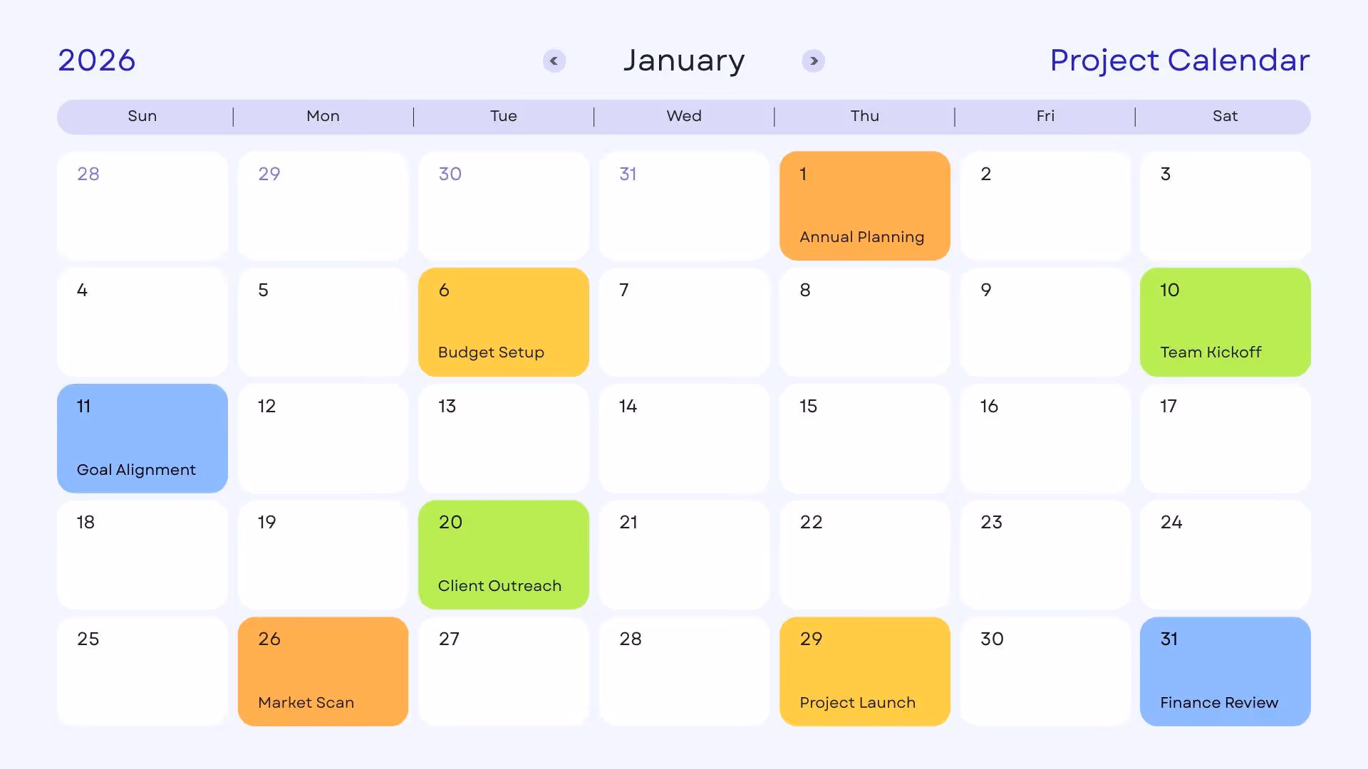 project calendar