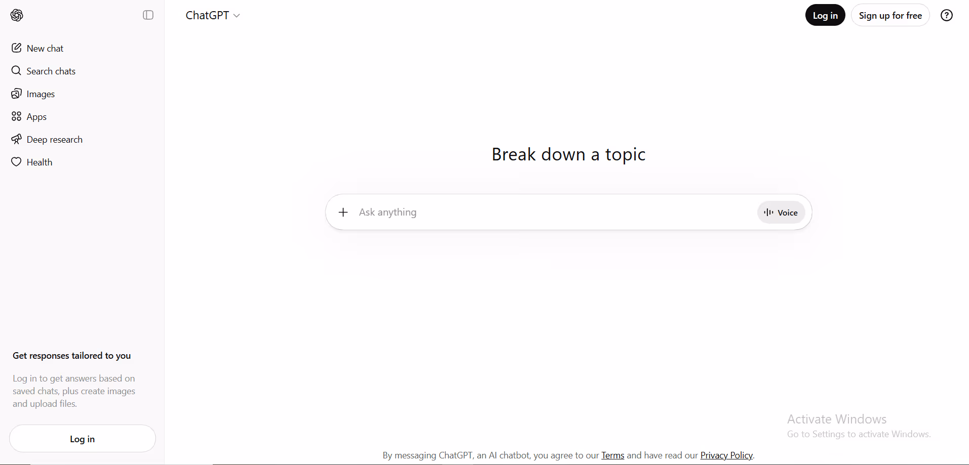 chatgpt interface