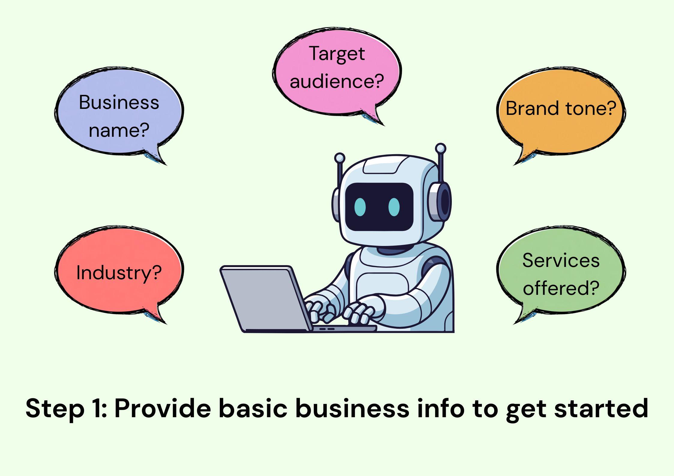 step 1 of ai website builder