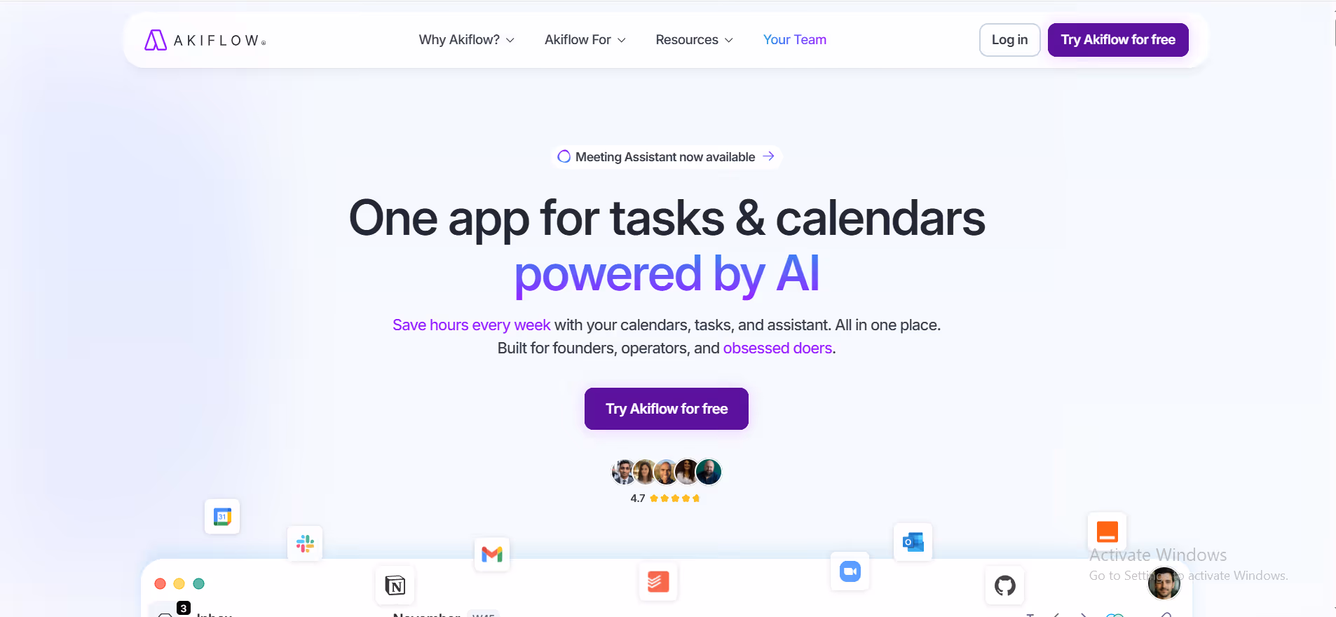 akiflow planner interface 