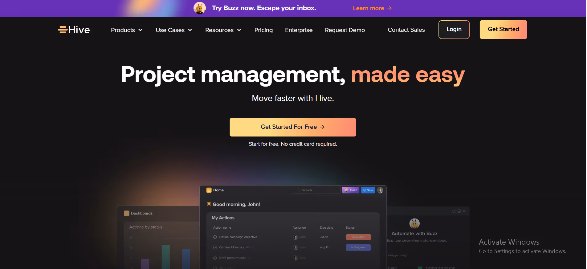 hive planner interface 