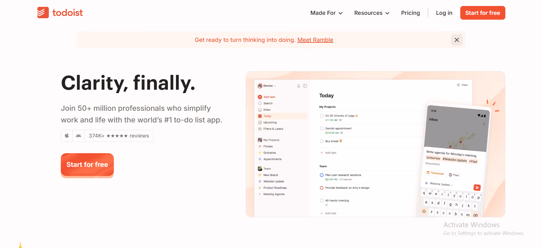todoist interface 