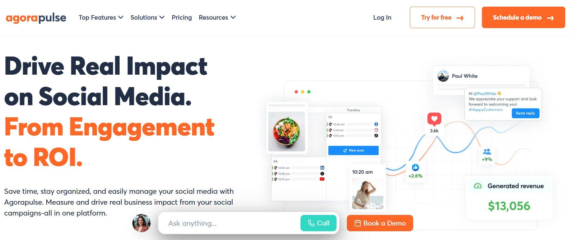 agorapulse web homepage