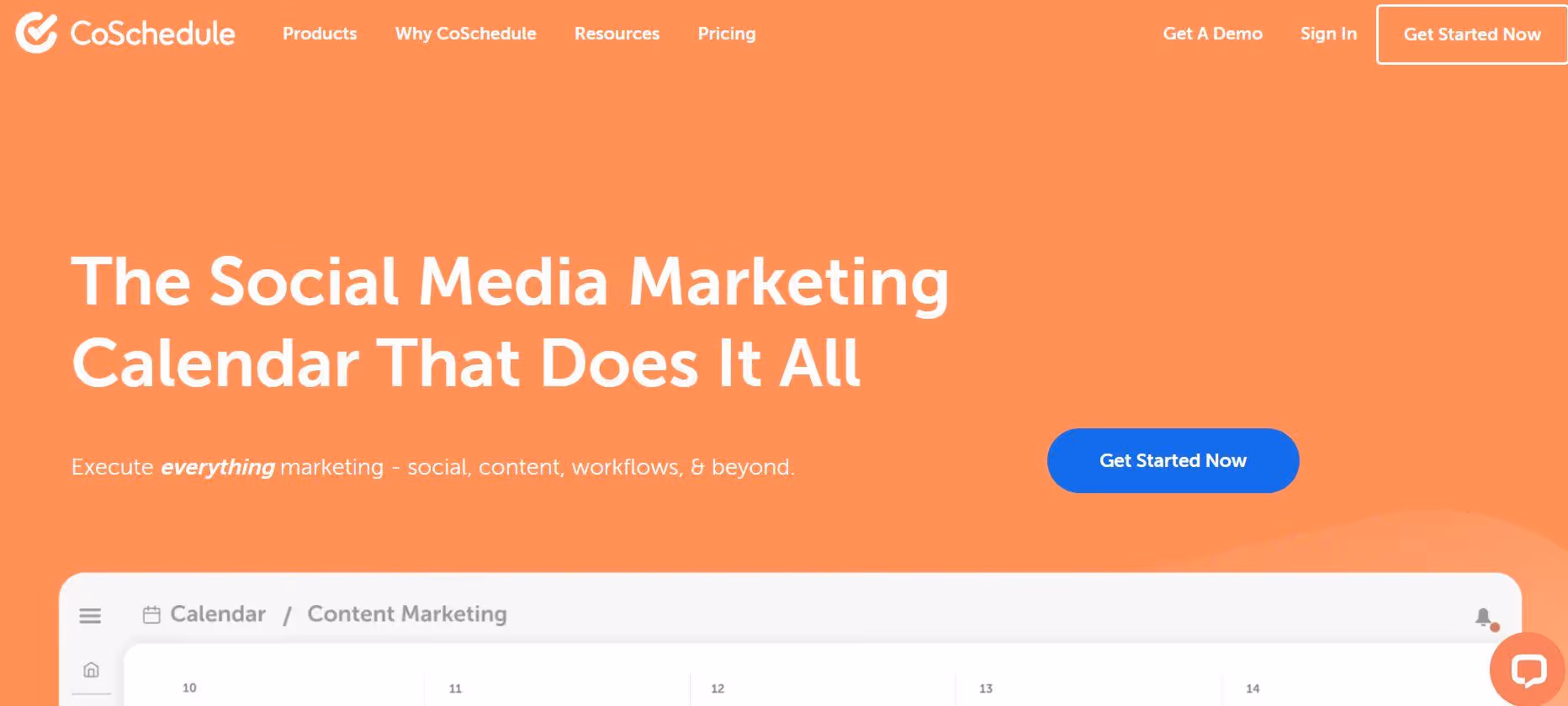 coschedule website landing page