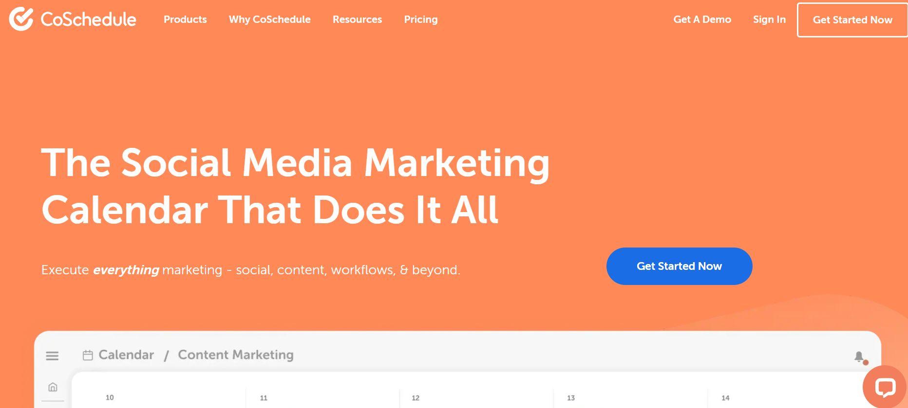 coschedule website landing page