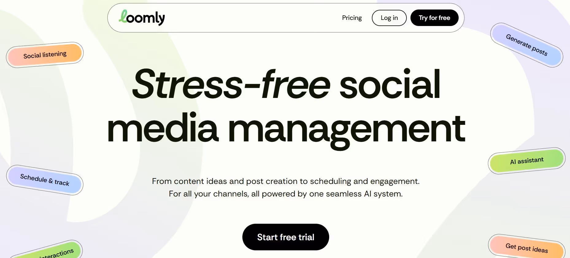 loomly web landing page