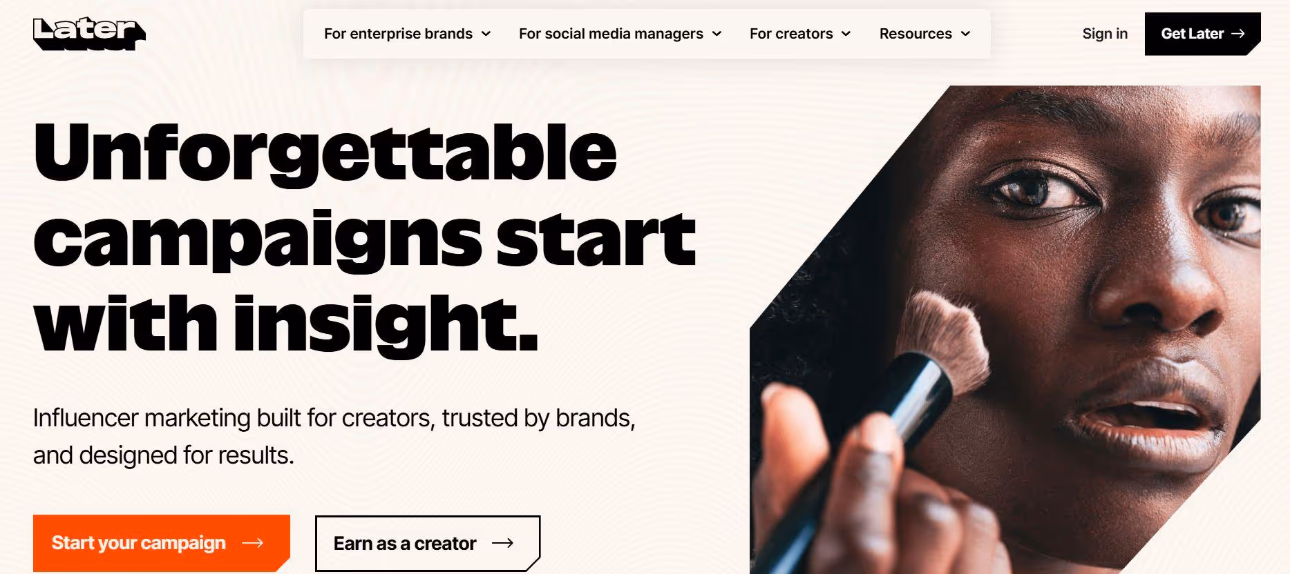 landing page for later